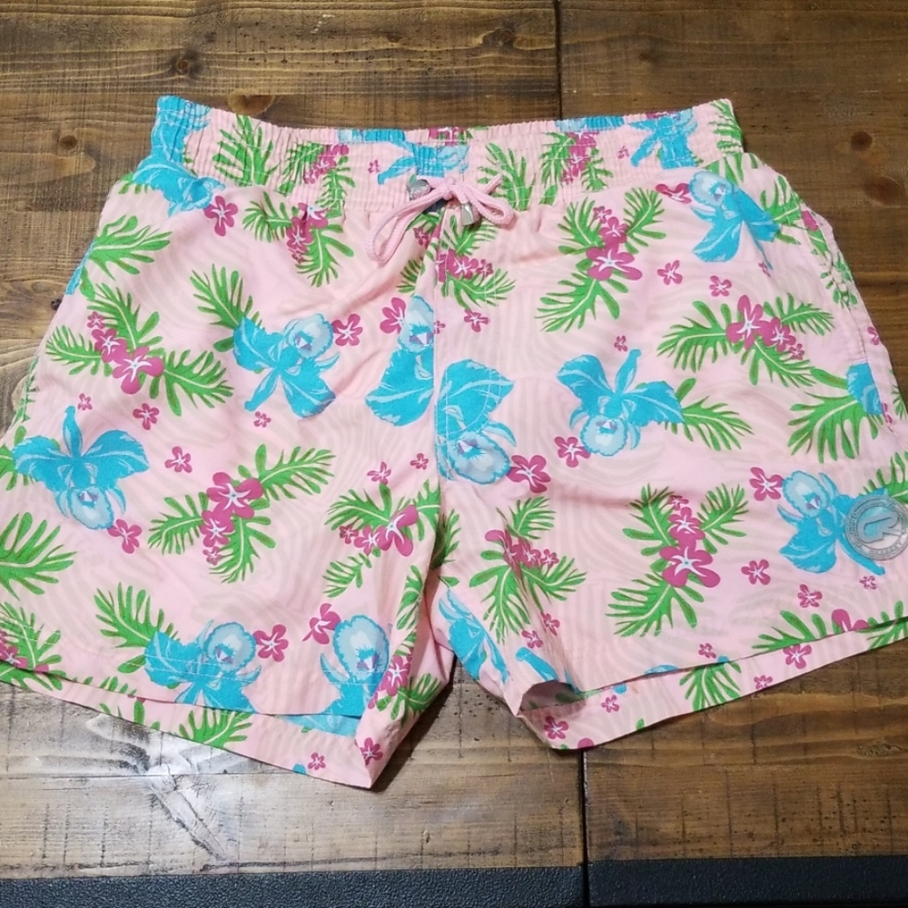 7 for $20 - Crossby Pink Tropical Flower Swim Shorts